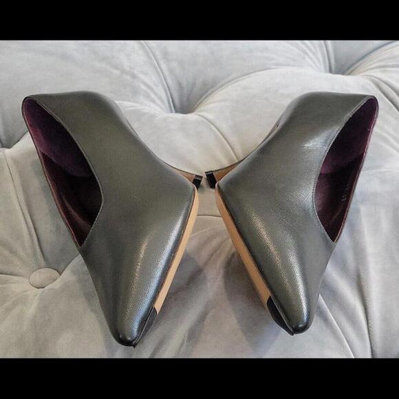 Dries Van Noten Charcoal Leather Pointed Toe Heels Womens Shoes 37 7 Italy $795 - Picture 9 of 15